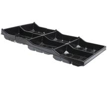 Expressly Hubert Rectangular Black Polystyrene 6-Compartment Adjustable Produce Tray - 38"L x 18"W x 4 3/4"H
