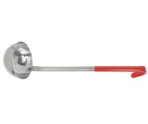 HUBERT 12 oz Stainless Ladle with Red Handle - 12"L
