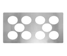 Expressly Hubert Brushed Stainless Steel Full Size 10-Hole Salad Dressing Tile - 21 5/8L x 12 3/4W x 3/4H