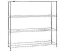 HUBERT 4-Shelf Chrome Plated Wire Shelving - 60"L x 18"W x 72"H