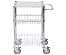 HUBERT Chrome-Plated Steel Mobile Workstation Cart - 24"L x 21"W x 39 3/4"H