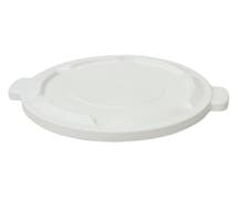 White Plastic Flat Lid For 20 gal Trash Receptacles - 20 9/20"Dia x 2"H