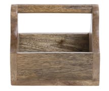 Expressly Hubert Mango Wood Table Caddy - 6"L x 5 3/4"W x 6"H