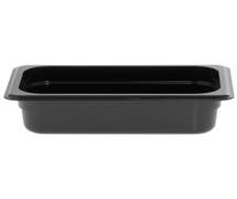 HUBERT 1/4 Size Black Polycarbonate Cold Food Pan - 2 1/2"D