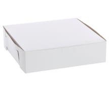 Single-Piece White Paper Bakery Box - 9"Sq x 3"H