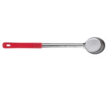 HUBERT 2 oz Stainless Steel Solid Portion Server with Red Plastic Handle - 13"L