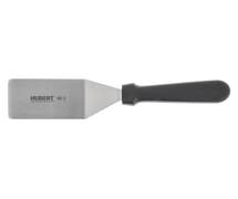 Hubert Stainless Steel Solid Turner with Black Polypropylene Handle - 4"L Blade