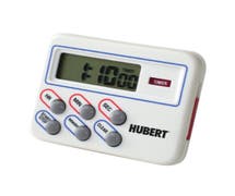 Hubert White Plastic Multi-Task Digital Timer / Clock / Stopwatch - 3"W x 3/4"D x 3"H