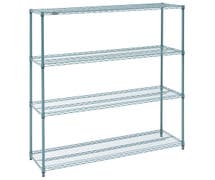 HUBERT 4-Shelf Green Epoxy Wire Shelving - 60"L x 18"W x 72"H