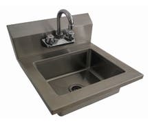 Hubert Stainless Steel Hand Sink With Manual Faucet - 15 1/2"L x 17"W x 13"H
