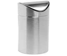 Expressly Hubert Stainless Steel Countertop Trash Can With Swing Top - 4 5/8"Dia x 9 1/8"H