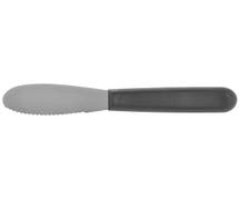 HUBERT Stainless Steel Serrated Spreader with Black Polypropylene Handle - 3 1/2"L Blade