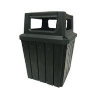 HUBERT 52 gal Green Plastic Indoor/Outdoor Trash Receptacle - 23 1/2"L x 23 1/2"W x 29"H