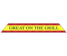 Expressly HUBERT Yellow Food Packaging Labels Red/Black Imprint "Great On The Grill" Ribbon Style - 4 1/2"L x 3/4"H