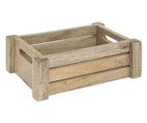 Wooden Table Caddy With Slats And Two Handles - 9 1/4"L x 6 7/8"W x 4"H