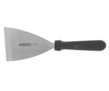 HUBERT Stainless Steel Pan Scraper with Black Polypropylene Handle - 4 1/2"L Blade