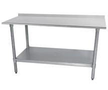 HUBERT Economy Stainless Steel Work Table With 2" Backsplash - 30"W x 72"L x 36"H