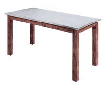 Galvanized Top Table Rustic Brown 40"L x 30"D x 32"H