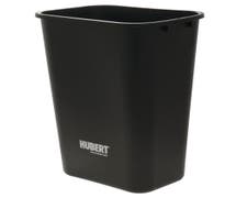 HUBERT 41 qt Black Plastic Pinch'm Waste Basket - 15 1/4"L x 11"W x 20"H