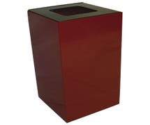 HUBERT 28 gal Red Steel Recycling Squared Container With Square Opening - 15"L x 15"W x 28"H
