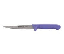 HUBERT Stainless Steel Scalloped Utility Knife with Purple Polypropylene Handle - 5"L Blade