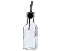Hubert 6 oz Clear Glass Olive Oil Bottle With Stainless Steel Pourer