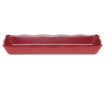 Expressly Hubert Red Scalloped Melamine Platter - 14"L x 5 1/2"W x 2"H
