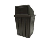 HUBERT 32 gal Brown Plastic Indoor/Outdoor Trash Receptacle - 18 1/4"L x 18 1/4"W x 29"H