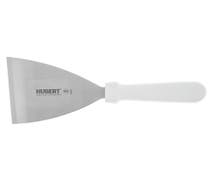 HUBERT Stainless Steel Pan Scraper with White Polypropylene Handle - 4 1/2"L Blade