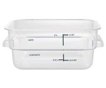 HUBERT 2 Qt Clear Plastic Storage Container - 7"L x 7"W x 3 1/2"D