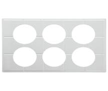 Expressly Hubert Full Size White Melamine Bain Marie Cut-Out Tile - 21"L x 12-3/4"W