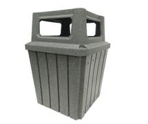 HUBERT 52 gal Grey Granite Plastic Indoor/Outdoor Trash Receptacle - 23 1/2"L x 23 1/2"W x 29"H