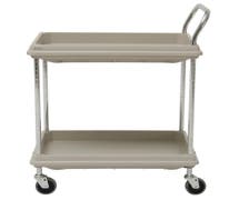 HUBERT Grey Plastic 2-Shelf Deep Ledge Utility Cart - 38 3/4"L x 27"W x 41"H