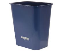 HUBERT 41 qt Recycle Blue Plastic Pinch'm Waste Basket - 15 1/4"L x 11"W x 20"H