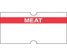 HUBERT White Label With Reversed Red Print "Meat" For HUBERT 1-Line Pricing Gun - 21mmL x 13mmH