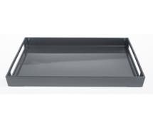 Expressly Hubert Grey Melamine Tray With Handles - 17 1/2"L x 14 1/2"W x 2"H