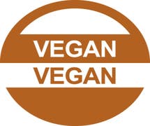 Expressly HUBERT Brown Food Advisory Labels White Imprint "Vegan" - 1"Dia