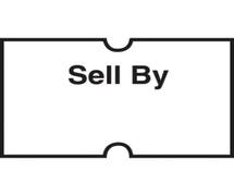 White 1-Line Dating and Coding Gun Labels 1-Line Black Imprinted "Sell By"