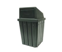 HUBERT 32 gal Green Plastic Indoor/Outdoor Trash Receptacle - 18 1/4"L x 18 1/4"W x 29"H