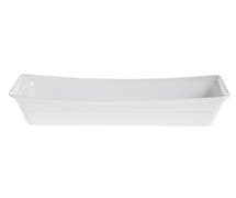 Expressly HUBERT 1/2 Size Long White Curveware Pan - 18 3/10"L x 6 3/8"W x 4"D