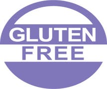 Expressly Hubert Purple Food Advisory Labels White Imprint "Gluten Free" - 1"Dia