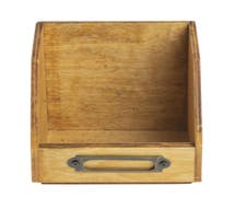 American Metalcraft Small 1-Compartment Angled Poplar Caddy - Natural