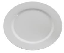 HUBERT Wide Rim White Melamine Dinner Plate - 10 1/2"Dia