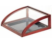 Expressly Hubert Mahogany Wood and Glass Countertop Display Case - 20"L x 15"W x 8"H