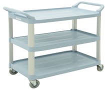 HUBERT Light Blue Plastic Small Transport Cart - 33"L x 16 13/16"W x 37"H