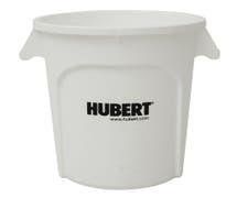 HUBERT 20 gal White Plastic Commercial Trash Receptacle - 23 3/10"L x 19 7/10"W x 23"H