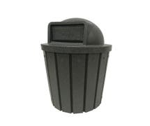 HUBERT 42 gal Grey Granite Plastic Indoor/Outdoor Trash Receptacle - 25"Dia x 29"H