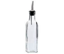 Hubert 8 oz Clear Glass Olive Oil Bottle With Stainless Steel Pourer