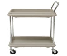 HUBERT Grey Plastic 2-Shelf Deep Ledge Utility Cart - 32 3/4"L x 21 1/2"W x 41"H