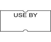 HUBERT White Label With Black Print "Use By" For HUBERT 1-Line Pricing Gun - 21mmL x 13mmH